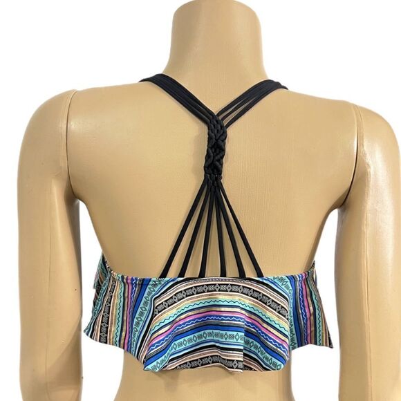 Victorias Secret Pink Swim Ruffle Bikini Top Removable Padding Racerback Xsmall - Picture 4 of 4